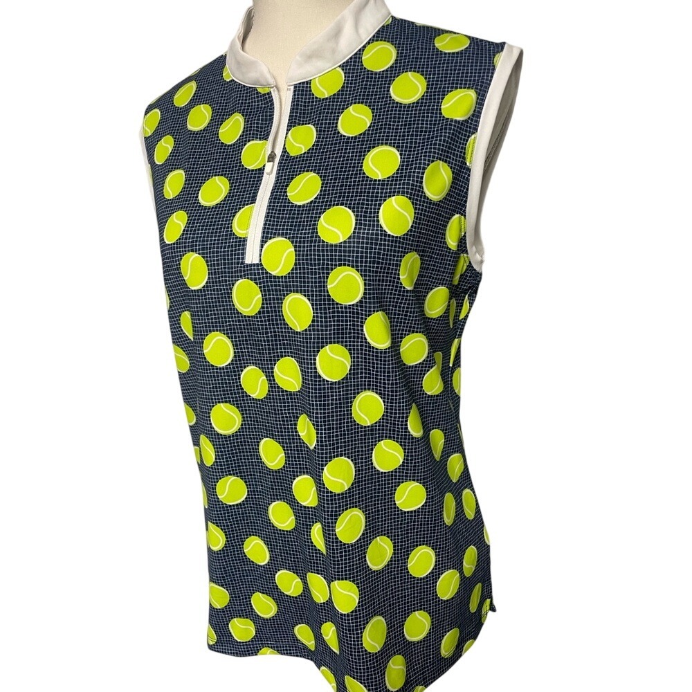 Lillie Green‎ Tennis Ball Sleeveless Performance Top Women's Large